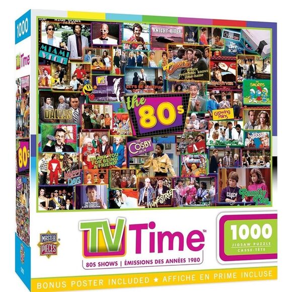 Jigsaw Puzzle 80s Nostalgia TV Time 1000 Pieces - Picture 2 of 11